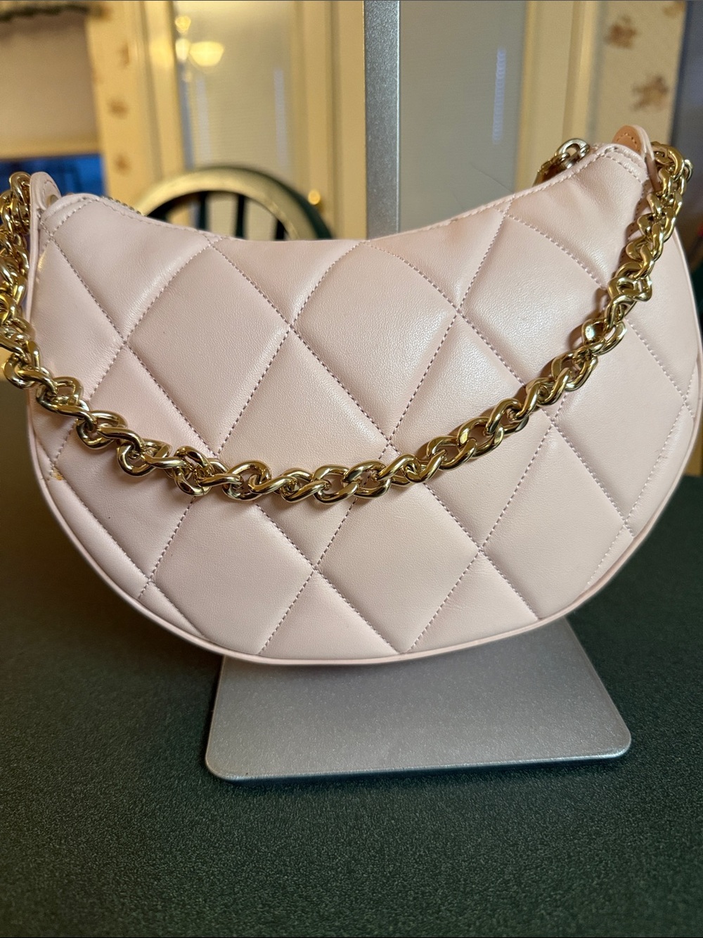 kate spade Quilted Light Pink Shoulder Bag with Gold Chain - Picture 2 of 8